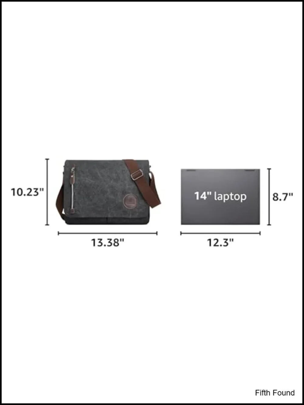 Canvas Satchel Messenger Bag Fits 13.3